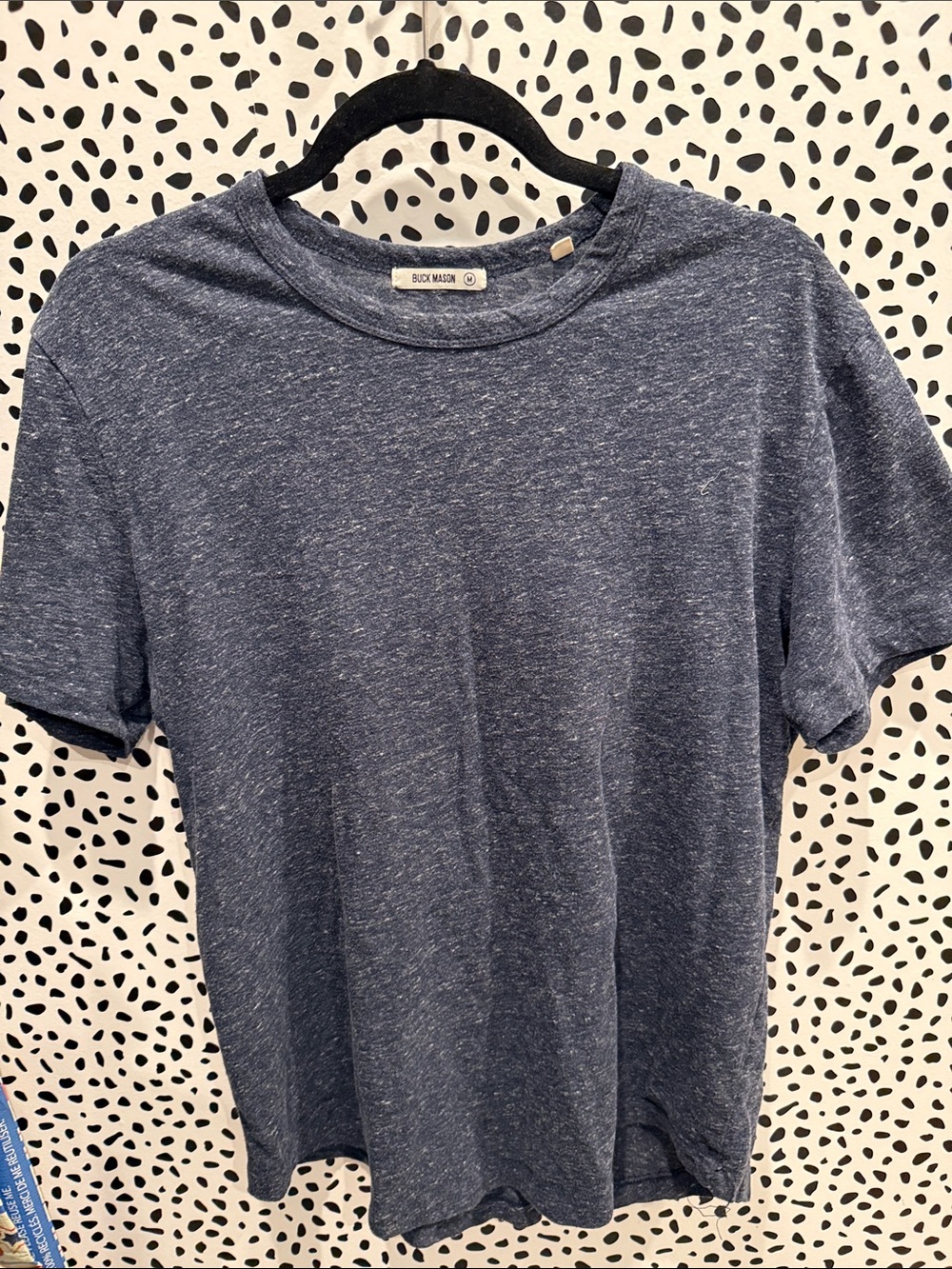 Men’s Buck Mason Heather Navy Short-Sleeve Crewneck Tee